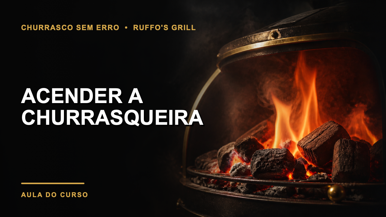 Aula sobre como acender a churrasqueira